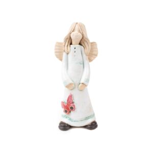 Ceramic figure – angel with butterfly, 15 cm