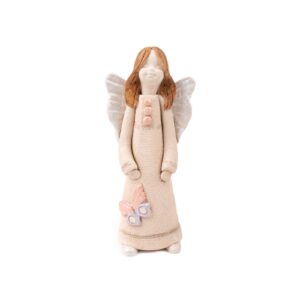 Ceramic figure – angel with butterfly, 14.5 cm