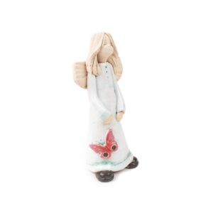 Ceramic figure – angel with butterfly, 15 cm