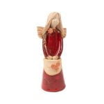 Ceramic Figure – Angel with Flower Bag, 16 cm