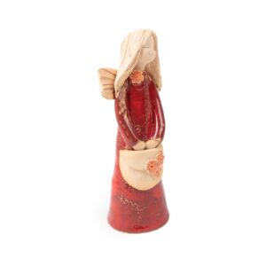Ceramic figure – angel with flower bag, 16 cm