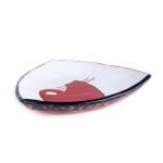 Ceramic Plate with Cat Motif, White, 17×17 cm