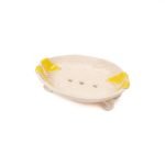 Ceramic Soap Dish with Butterflies, Beige, 11x16 cm
