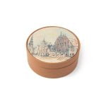 Leather Box - House of the Blackheads, Brown, ⌀ 8 cm