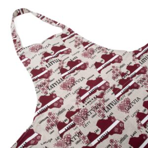 Linen kitchen apron „latvija”, 70x84 cm