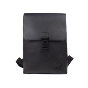 Genuine leather backpack, black, 34x45 cm