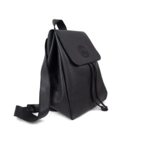 Genuine leather backpack, black, 30x41 cm