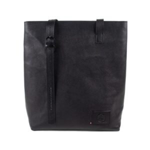 Genuine leather bag, black, 36x42 cm
