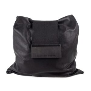 Genuine leather bag, black, 38x42 cm