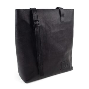 genuine-leather-bag-black-side-33404 Genuine leather bag, black, 36x42 cm