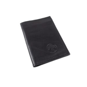 Genuine leather document wallet, black, 9x13 cm