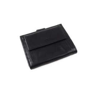 Men’s wallet from genuine leather, black, 10×12 cm