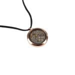 Pendant with Watch Mechanism, Copper Color Frame, Ø 3 cm