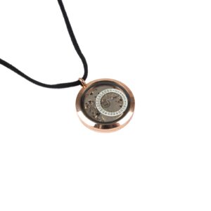 pendant-with-watch-mechanism-copper-color-frame-back-31740 Pendant with watch mechanism, copper color frame, Ø 3 cm