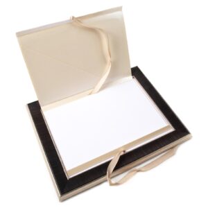 Amber greeting card, dark brown color frame, 19x25 cm