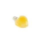 Heart-shaped Amber Pendant, 1.5x1.5 cm