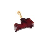 Amber Pendant "Latvia", Dark Brown, 2x3 cm
