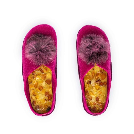 Eco Felt Slippers with Amber Insoles "Old Town", For Women