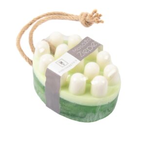 Eucalyptus massage soap with loofah, for sauna