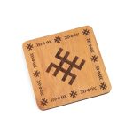 Wooden Coaster - Usinsh, 9x9 cm