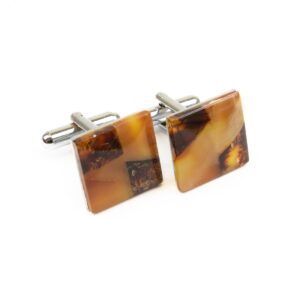 Amber cufflinks, square