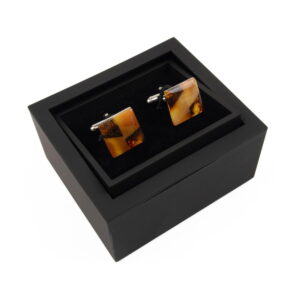 Amber cufflinks, square