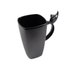 ceramic-mug-cat-black-up-side-13645 Ceramic mug with cat, black, 600 ml