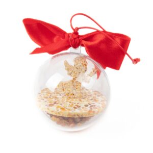 Christmas tree ball with amber angel, Ø 6 cm