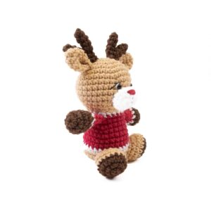 Crocheted soft toy - deer, 11 cm