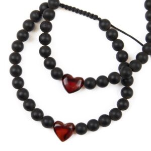 amber-bracelet-with-heart-adjustable-size-together-36000 Amber bracelet with heart, adjustable size