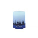 Candle "Riga", Oval Shape, Shades of Blue