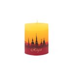 Candle "Riga", Oval Shape, Shades of Red and Orange