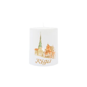 Candle "riga", oval shape, white