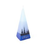 Candle "Riga", Pyramid Shape, Shades of Blue