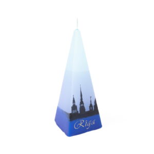 Candle "riga", pyramid shape, shades of blue