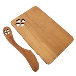 Kitchen Cutting Board and Butter Knife with Heart Design, Alder Tree, 19x12 cm