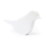 Wooden Bird, White, 8 cm