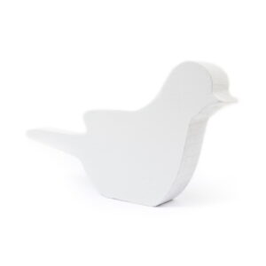Wooden bird, white, 8 cm