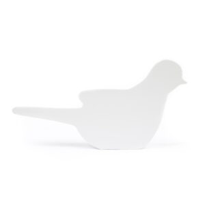 Wooden bird, white, 8 cm