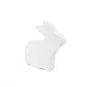 Wooden bunny, white, 11.5 cm