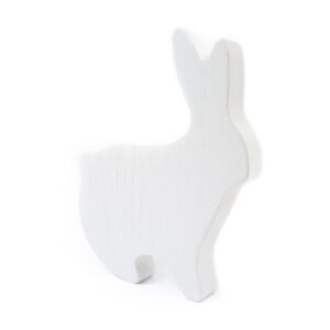 Wooden bunny, white, 16 cm
