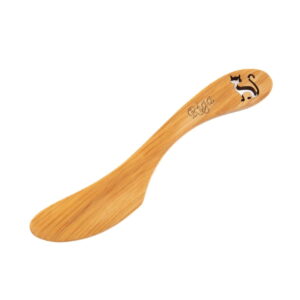 Wooden butter knife with cat design, riga, alder tree, 17.5 cm