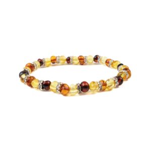 Amber bracelet with sparkles, ⌀5 cm