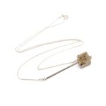 Amber Necklace with Silver Chain "Touch of Modern"