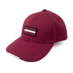 Baseball cap with flag of latvia, burgundy