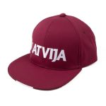 Baseball Cap LATVIJA, Ethno Visor, Burgundy