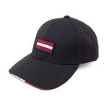 Baseball Cap with Flag of Latvia, Black