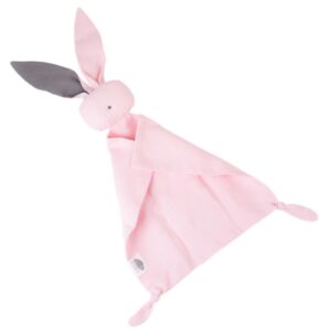 Linen baby comforter - bunny, pink