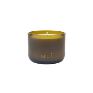 Soy wax candle in a olive green glass jar "grapefruit", 130 ml