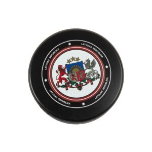 Souvenir hockey puck - coat of arms of latvia